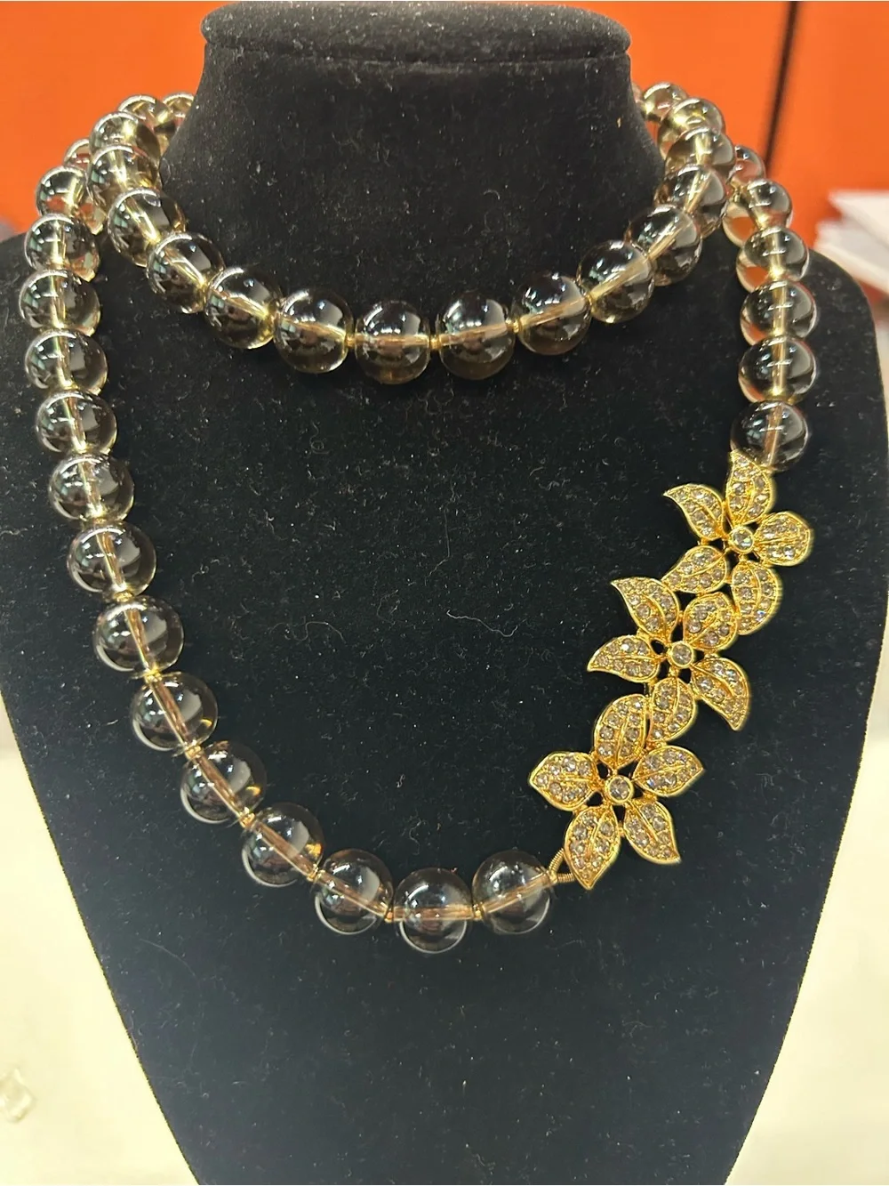 Fabulous J. Crew smoky glass crystal beaded necklace